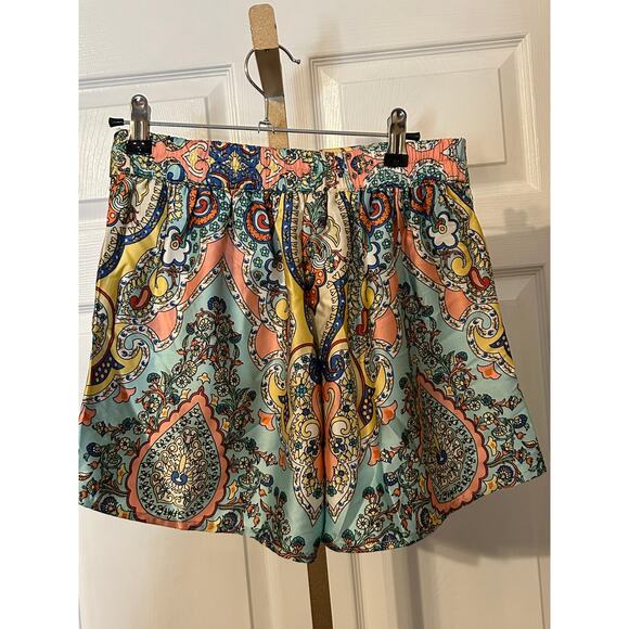 Molly Bracken Satin Tie Shorts, Green Blooma, Size XS - Picture 10 of 10